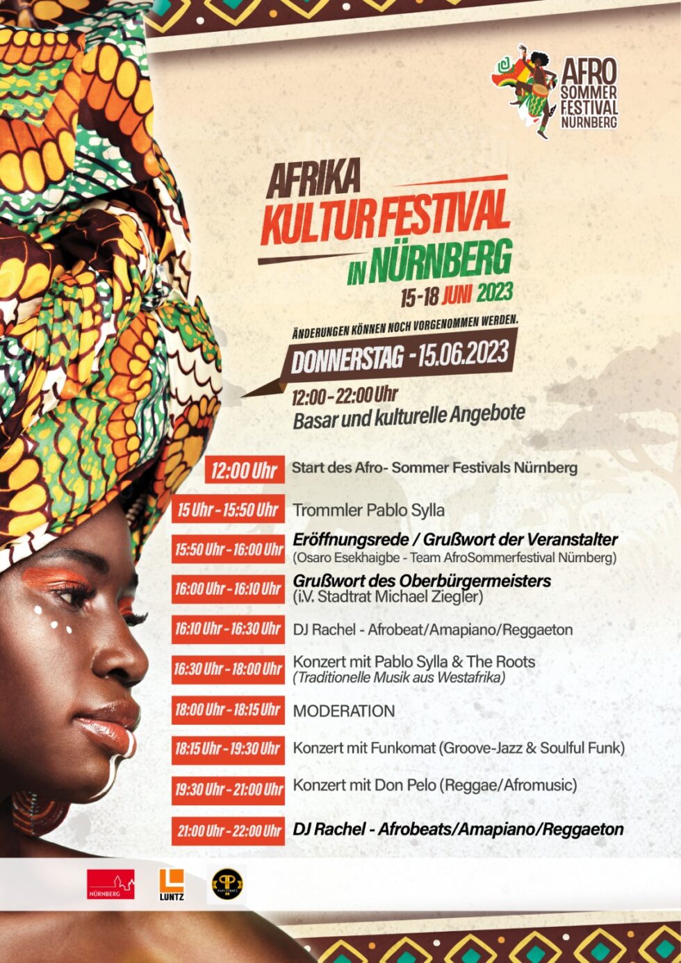 Programm AFRO SOMMER FESTIVAL NÜRNBERG